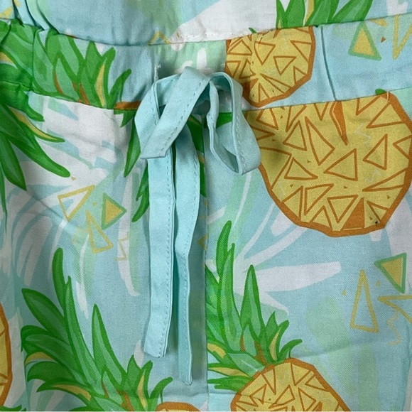 Tipsy Elves Pineapple Print Summer Romper Shorts Spaghetti strap size Large NEW - Picture 4 of 12